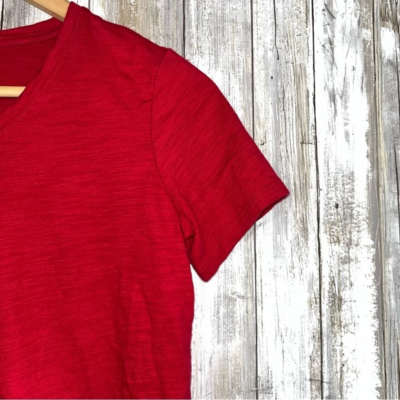 Talbots Vibrant Red V-Neck Tee - Picture 2 of 4